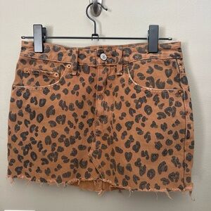 Abercrombie & Fitch Tan and Black Mini Skirt